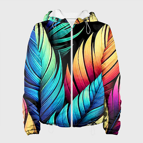 Женская куртка Color feathers - neon / 3D-Белый – фото 1