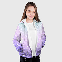 Куртка с капюшоном женская Волшебная мандала розовый, цвет: 3D-белый — фото 2