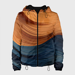 Женская куртка Оранжевая и синяя абстракция