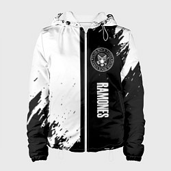 Куртка с капюшоном женская Ramones краски абстракция, цвет: 3D-белый