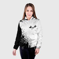 Куртка с капюшоном женская Алиса краски текстура, цвет: 3D-белый — фото 2
