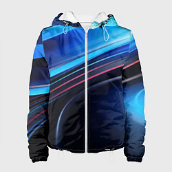 Женская куртка Синяя и черная абстракция геометрическая