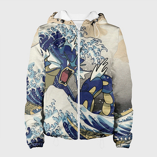 Женская куртка Kanagawa wave - Gyarados / 3D-Белый – фото 1