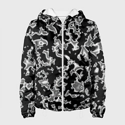 Женская куртка Капли жидкого металла - камуфляж на чёрном