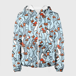 Женская куртка Стадо гусей серо-голубых