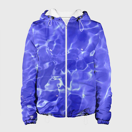 Женская куртка Синяя вода текстура / 3D-Белый – фото 1