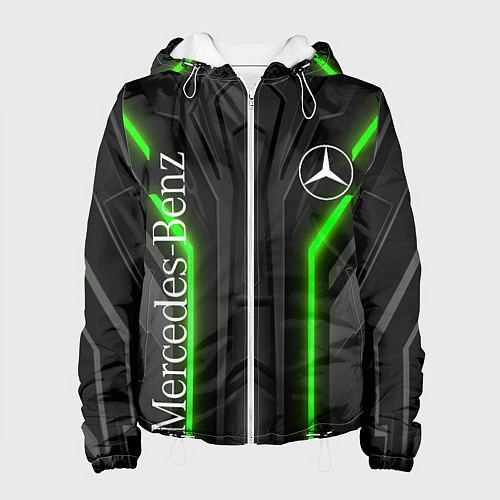 Женская куртка Мерседес неон геометрия / 3D-Белый – фото 1