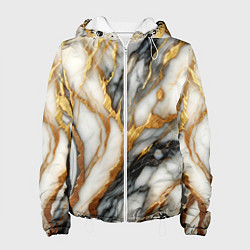 Куртка с капюшоном женская Мрамор - текстура, цвет: 3D-белый