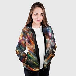 Куртка с капюшоном женская Горы и блеск, цвет: 3D-черный — фото 2