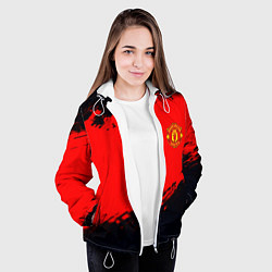 Куртка с капюшоном женская Manchester United colors sport, цвет: 3D-белый — фото 2