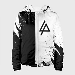 Куртка с капюшоном женская Linkin park краски чёрнобелый, цвет: 3D-белый