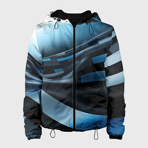 Женская куртка Черно-синий абстрактный спортивный стиль / 3D-Черный – фото 1