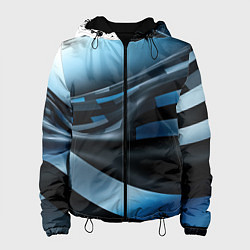 Женская куртка Черно-синий абстрактный спортивный стиль