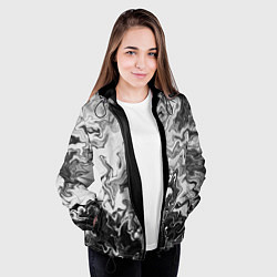 Куртка с капюшоном женская Зловещая дымка, цвет: 3D-черный — фото 2
