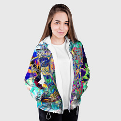 Куртка с капюшоном женская Сплетенные круги Инь Ян, цвет: 3D-белый — фото 2