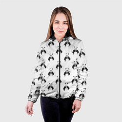 Куртка с капюшоном женская Panda love - pattern, цвет: 3D-черный — фото 2