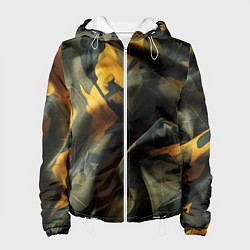 Куртка с капюшоном женская Релистичный камуфляж, цвет: 3D-белый