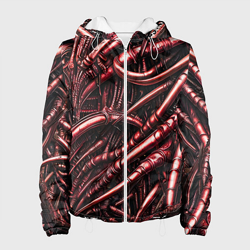 Женская куртка Красные трубки чужих / 3D-Белый – фото 1