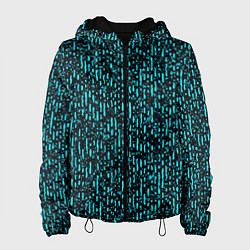 Женская куртка Чёрно-бирюзовый абстракция