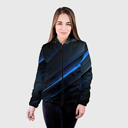 Куртка с капюшоном женская Темно-синий абстрактный фон абстракция, цвет: 3D-черный — фото 2