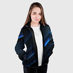 Куртка с капюшоном женская Темно-синий абстрактный фон абстракция, цвет: 3D-черный — фото 2