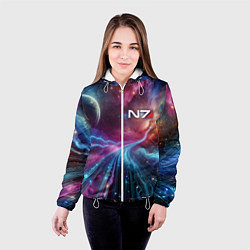 Куртка с капюшоном женская Mass Effect - N7, цвет: 3D-белый — фото 2