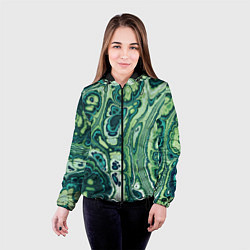 Куртка с капюшоном женская Абстрактный разноцветный узор, цвет: 3D-черный — фото 2