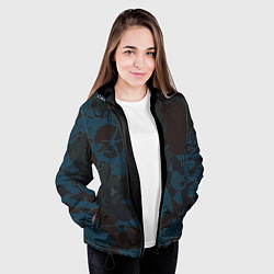 Куртка с капюшоном женская Абстрактный камуфляж, цвет: 3D-черный — фото 2