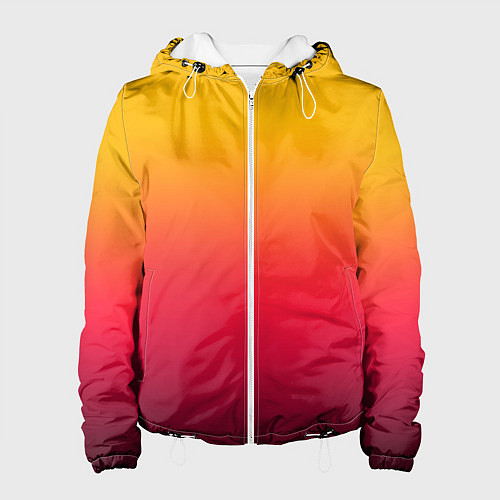 Женская куртка Жёлто-бордовый градиент / 3D-Белый – фото 1