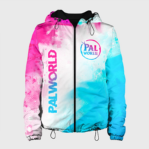 Женская куртка Palworld neon gradient style вертикально / 3D-Черный – фото 1