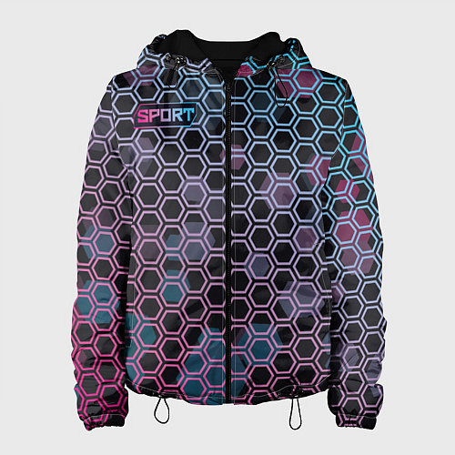 Женская куртка Sport шестигранники / 3D-Черный – фото 1