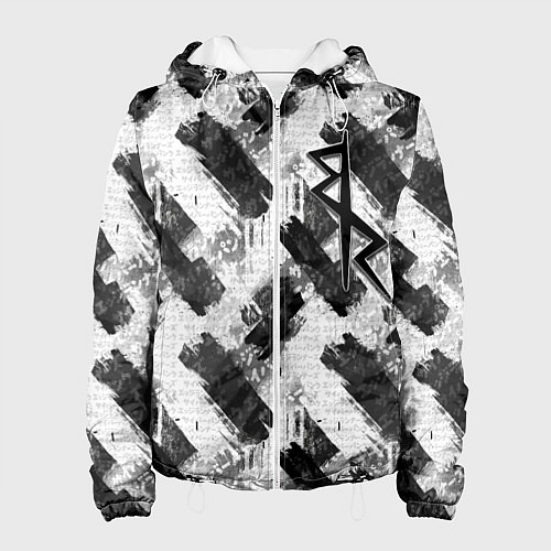 Женская куртка Cyberpunk: Edgerunners - black and white / 3D-Белый – фото 1