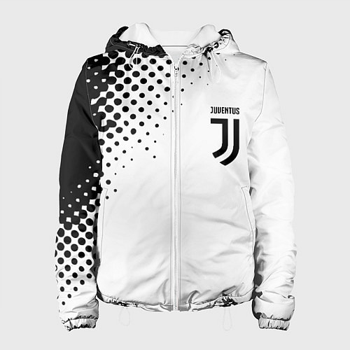 Женская куртка Juventus sport black geometry / 3D-Белый – фото 1