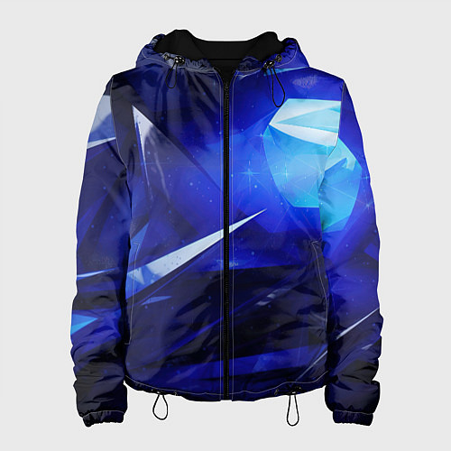 Женская куртка Black and blue abstract background sport style / 3D-Черный – фото 1