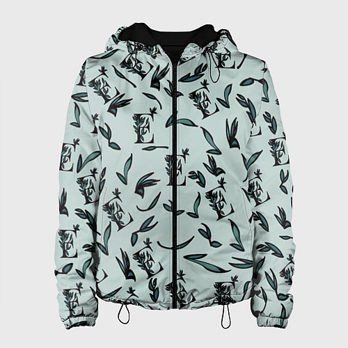 Женская куртка Листья и буква Е / 3D-Черный – фото 1