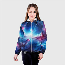 Куртка с капюшоном женская Fascinating cosmic expanses, цвет: 3D-белый — фото 2