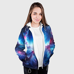 Куртка с капюшоном женская Fascinating cosmic expanses, цвет: 3D-белый — фото 2