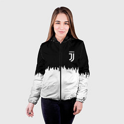 Куртка с капюшоном женская Juventus белый огонь текстура, цвет: 3D-черный — фото 2