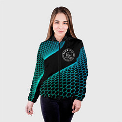 Куртка с капюшоном женская Ajax football net, цвет: 3D-черный — фото 2