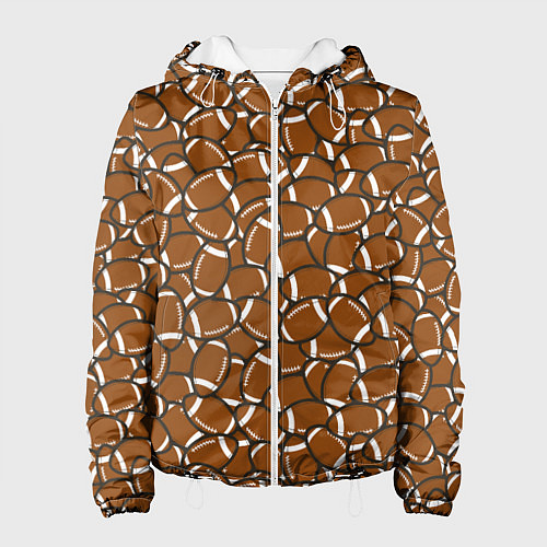Женская куртка Мячи регби и американского футбола / 3D-Белый – фото 1