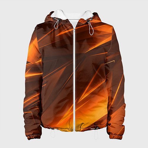 Женская куртка Geometry stripes orange / 3D-Белый – фото 1