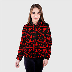 Куртка с капюшоном женская Fortnite pattern logo marshmello, цвет: 3D-черный — фото 2