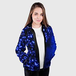 Куртка с капюшоном женская Растворяющийся цифровой скин, цвет: 3D-черный — фото 2