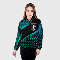 Куртка с капюшоном женская Aston Villa football net, цвет: 3D-черный — фото 2
