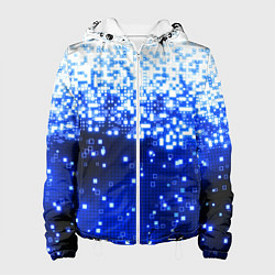 Куртка с капюшоном женская Поврежденный цифровой скин - осыпающиеся пиксели, цвет: 3D-белый