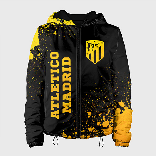 Женская куртка Atletico Madrid - gold gradient вертикально / 3D-Черный – фото 1