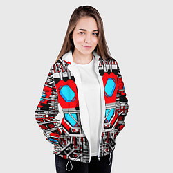 Куртка с капюшоном женская Броня оптимуса прайма трансформеры, цвет: 3D-белый — фото 2