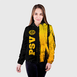 Куртка с капюшоном женская PSV - gold gradient по-вертикали, цвет: 3D-черный — фото 2