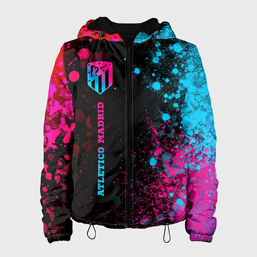 Женская куртка Atletico Madrid - neon gradient по-вертикали / 3D-Черный – фото 1