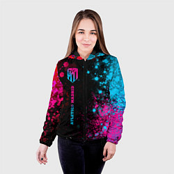 Куртка с капюшоном женская Atletico Madrid - neon gradient по-вертикали, цвет: 3D-черный — фото 2